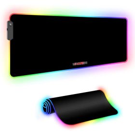 5 Core Large RGB Gaming Mouse Pad Extended Soft Gaming LED Mouse Pad 31.5x11.8 5 Inch with 12 Lighting Modes Stitched Edges and Non-Slip Rubber Base O