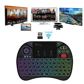 Rii X8 Portable 2.4GHz Mini Wireless Keyboard Controller with Touchpad Mouse Combo,8 Colors RGB Backlit