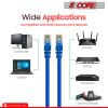 5 Core Ethernet Cable 1.5 ft Long Cat 6 Computer Internet Patch Cord High Speed WiFi RJ45 for Gaming Indoor Outdoor Use - ET 1.5FT BLU