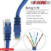 5 Core Ethernet Cable 1.5 ft Long Cat 6 Computer Internet Patch Cord High Speed WiFi RJ45 for Gaming Indoor Outdoor Use - ET 1.5FT BLU