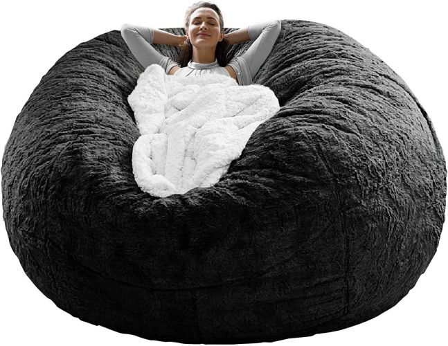 Bag Chair Cover(it was only a Cover; not a Full Bean Bag) Chair Cushion; Big Round Soft Fluffy PV Velvet Sofa Bed Cover; Living Room Furniture; La Bag Chair Cover(it was only a Cover; not a Full Bean Bag) Chair Cushion; Big Round Soft Fluffy PV Velvet Sofa Bed Cover; Living Room Furniture; La