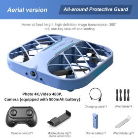 Mini Drone Dron 8K 4K Quadcopter with Camera Real-Time Transmission Mini Pocket UFO Small Remote Control Plane Toy Boy JJRC H10 (Color: 4K 1Battery Blue)